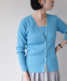 quaranciel カーディガン quaranciel:「手洗い可能」スカラップ