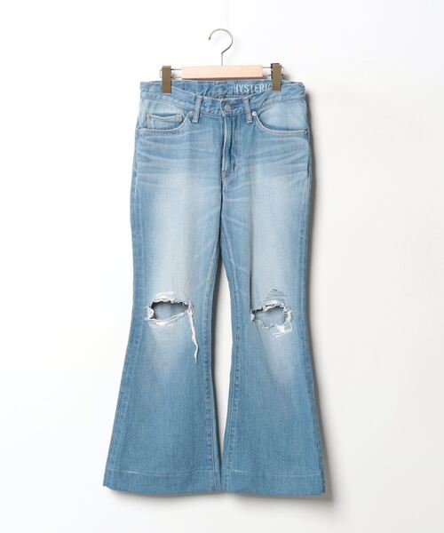 HYSTERIC GLAMOUR」 ダメージ加工デニムパンツ 27inch インディゴ 