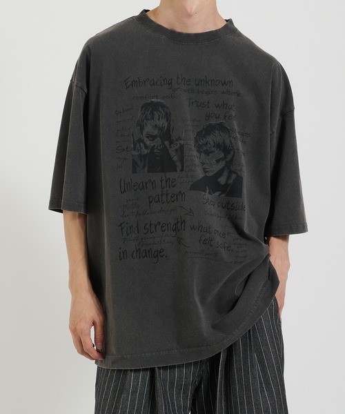 Perushu tシャツ ヴィンテージライクアソートプリントTシャツ メンズ