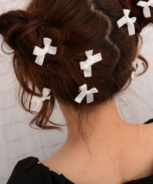 VIBGYOR Women ヘアクリップ 「float」ミニリボン ミニヘア