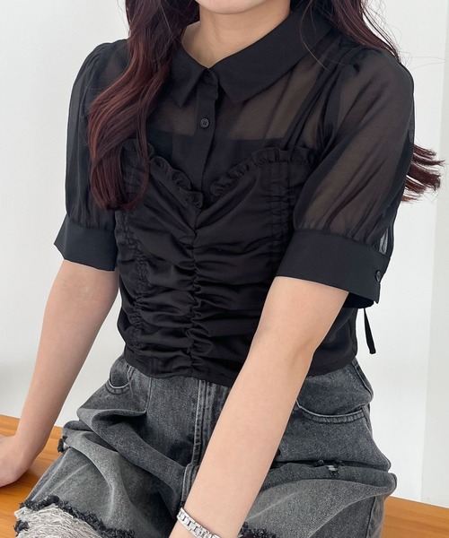 Heather ブラウス シャツ フリルビスチェSETブラウス 135056