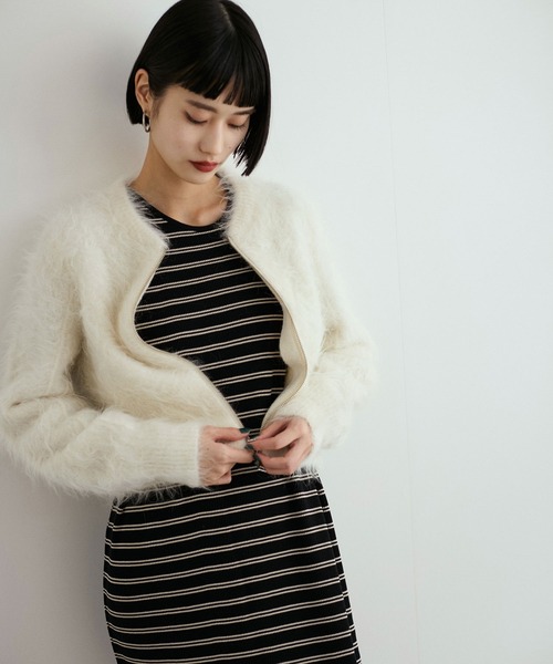 Yummy⭐︎ HERMESアルパカ100％カーディガン　ニット ADAM ET ROPE' カーディガン アルパカニットカーディガン