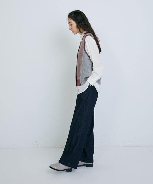 conges payes ADIEU TRISTESSE ベスト ジレ ウールラーベン柄