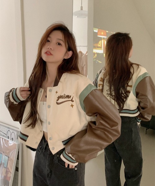 gossip!ロサンゼルス ブルゾン アウター Y2K PUレザー スタジャン風