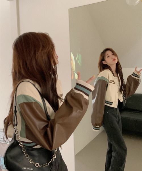 gossip!ロサンゼルス ブルゾン アウター Y2K PUレザー スタジャン風