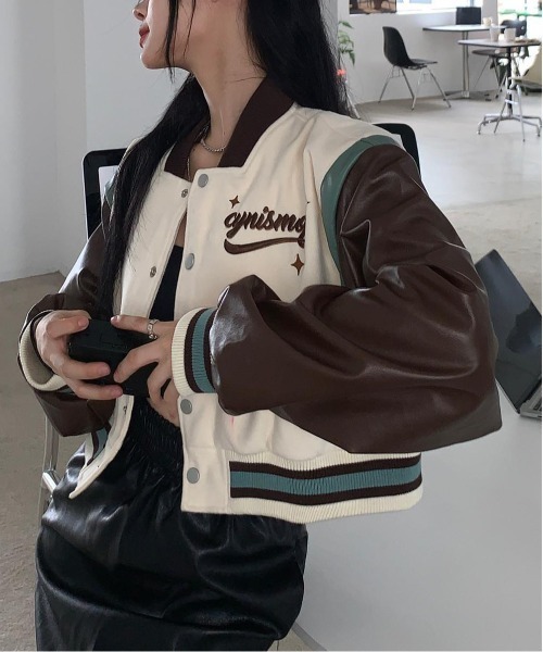 gossip!ロサンゼルス ブルゾン アウター Y2K PUレザー スタジャン風