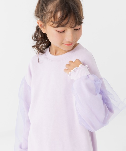 J.A.Mトレーナー JAM & LINK トレーナー 袖チュール 裏毛トレーナー キッズ 子供
