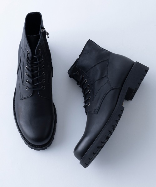PADRONE ブーツ 「PADRONE」別注 WPL SIDE ZIP LACE UP BOOTS