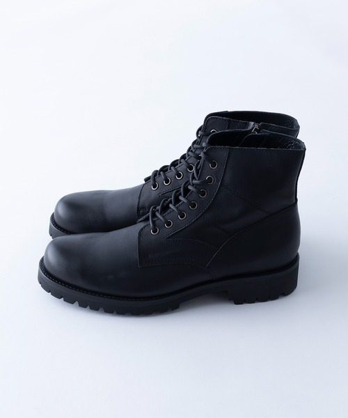 PADRONE パドローネ　ブーツ　ブラック PADRONE パドローネ / CENTER ZIP BOOTS with Chunky Sole