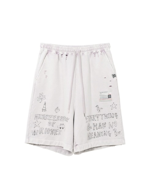 解体と再生! MIHARA YASUHIRO ブリーチ ショートパンツ プリント MAISON MIHARA YASUHIRO パンツ Bleached Graffiti Print Sweat