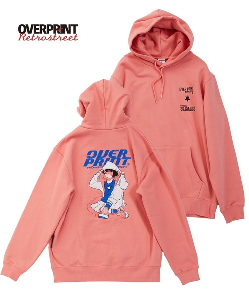 パーカー 「over print」STREET GIRL HOODIE (mamoru) レディース メンズ over print パーカー 「over print」STREET GIRL HOODIE (mamoru