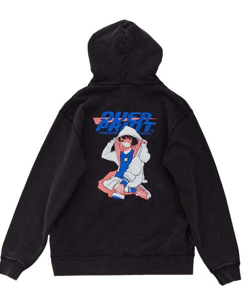 パーカー 「over print」STREET GIRL HOODIE (mamoru) レディース メンズ over print パーカー 「over print」STREET GIRL HOODIE (mamoru