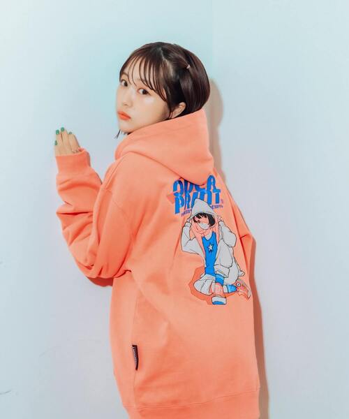 パーカー 「over print」STREET GIRL HOODIE (mamoru) レディース メンズ