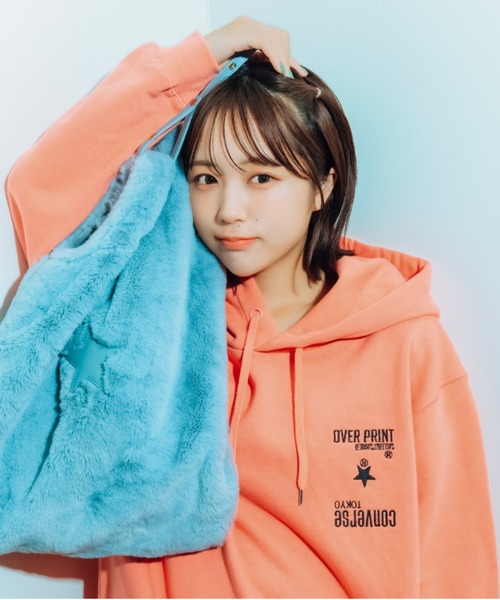パーカー 「over print」STREET GIRL HOODIE (mamoru) レディース メンズ over print パーカー 「over print」STREET GIRL HOODIE (mamoru