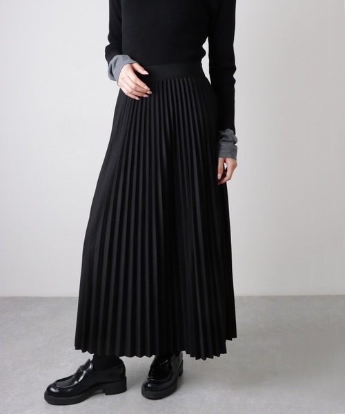 ロング スカート pleated elastic waist long skirt /プリーツ
