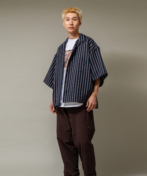APPLEBUM（アップルバム） シャツ 半袖 Big Sleeve Stripe Aloha Shirt