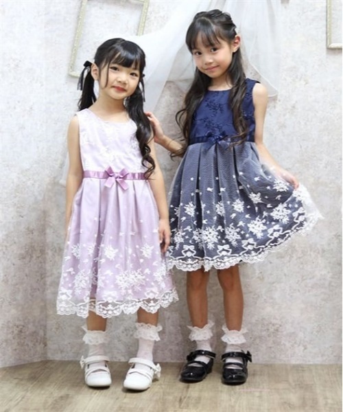 axes femme（アクシーズ ファム） ワンピース リボン×フラワーレース