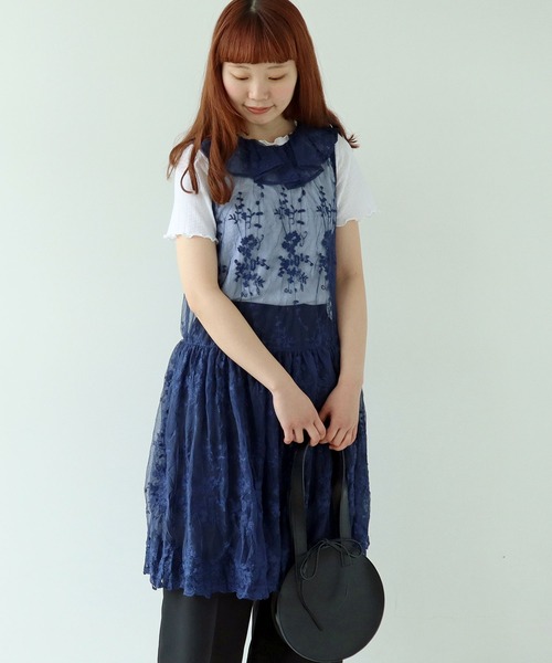 bulle de savon ブラウス シャツ tulle 刺繍 tunic レディース
