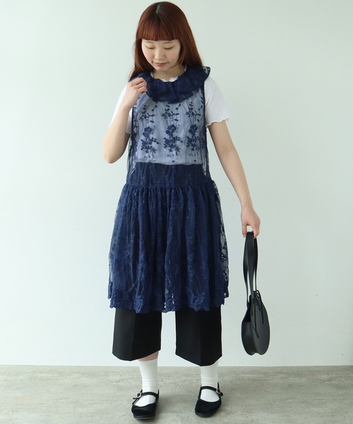 bulle de savon ブラウス シャツ tulle 刺繍 tunic レディース