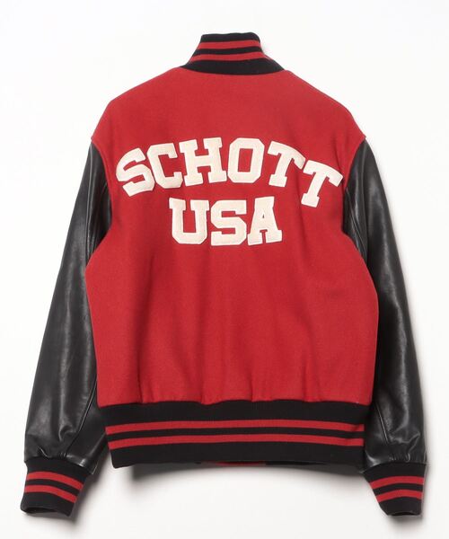 Schott N.Y.C（ショット） 「schott」 スタジャン 40 レッド メンズ