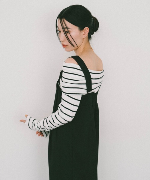 新品 20ss プラージュ Feminineドロップショルダー ボーダーTシャツ tシャツ ドロップショルダーボーダーTシャツ レディース : ZOZOTOWN