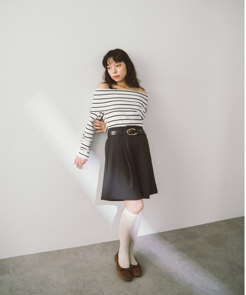 DRWCYS - DRWCYS オフショルシャツ DRWCYS - DRWCYS オフショル ストライプシャツの通販 by sato's