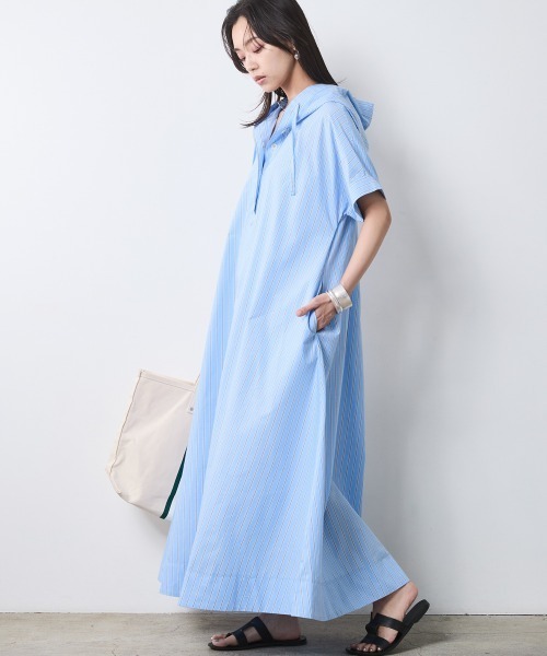 【 】上品 ★ ブルー フレンチスリーブワンピース アマカ AMACA リンジーガーデン フレンチスリーブワンピース