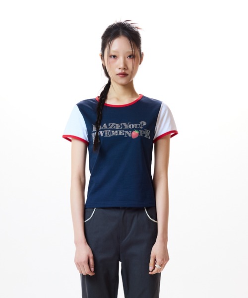 ★LUVISTRUE★IM STRAWBERRY LETTERING TEE(NAVY)★正規品/人気 IM STRAWBERRY LETTERING TEE (NAVY) - LUVISTRUE | 60% - Asian