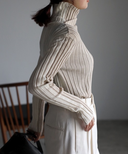 「&HALF」 「noa-ge」タートルネックニット FREE グレー レディース_画像4