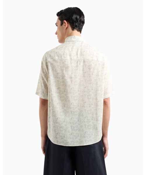 ♪ 希少 超美品 総柄 エンポリオアルマーニ 半袖 Mサイズ ♪ EMPORIO ARMANI (エンポリオ アルマーニ) 総柄ロープ ポケット付き