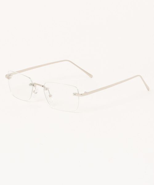 Revo. 伊達メガネ メガネ 眼鏡 リムレス スクエア型 メガネ クリア