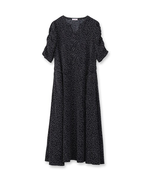 【新品未使用】ハーフスリーブドットワンピース DRESSTERIOR ワンピース 「ポケット付き/ドット柄」ドットハーフ