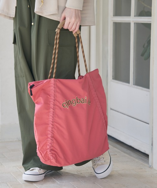 ikka（イッカ） トートバッグ 撥水ロゴ刺繍ロープトートバッグ