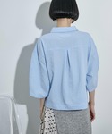 ブラウス シャツ 半袖 タックハーフスリーブサ...の詳細画像3