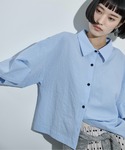 ブラウス シャツ 半袖 タックハーフスリーブサ...の詳細画像5