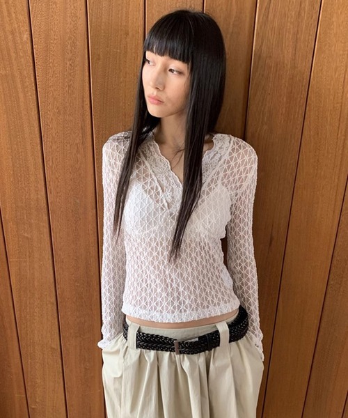 LONSLAN 「LONSLAN」シアー総レーストップス LONW25s023 レディース 