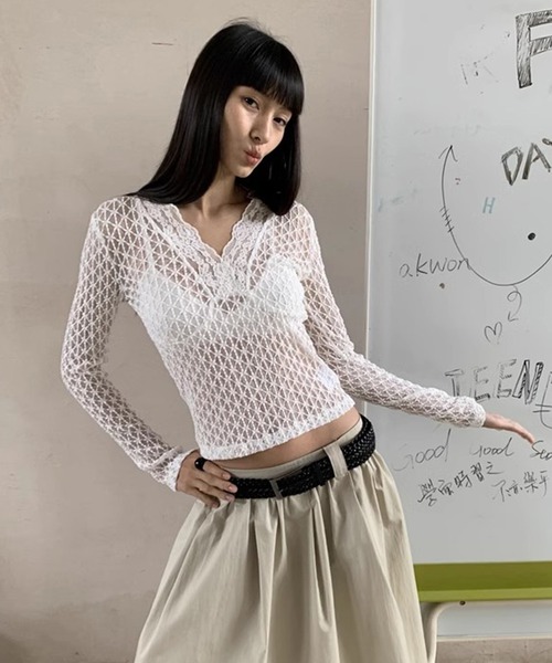 LONSLAN 「LONSLAN」シアー総レーストップス LONW25s023 レディース 