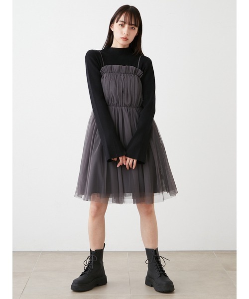 「SNIDEL」 キャミソールニット ONE SIZE グレー レディース SNIDEL 「SNIDEL」 キャミソールワンピース ONE SIZE グレー