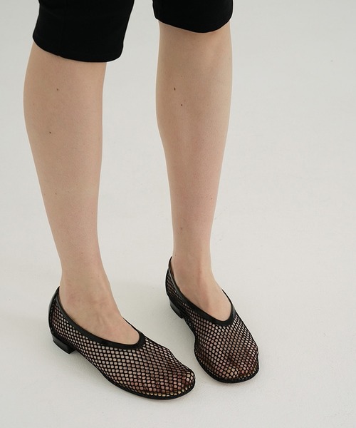 p*.様 CLANE 人気完売MESH OBLIQUE TOE FLAT SHO CLANE（クラネ） パンプス MESH OBLIQUE TOE FLAT SHOES : ZOZOTOWN