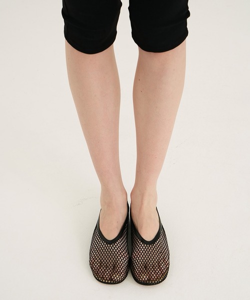 靴 CLANE MESH OBLIQUE TOE FLAT SHOES CLANE（クラネ） パンプス MESH OBLIQUE TOE FLAT SHOES : ZOZOTOWN