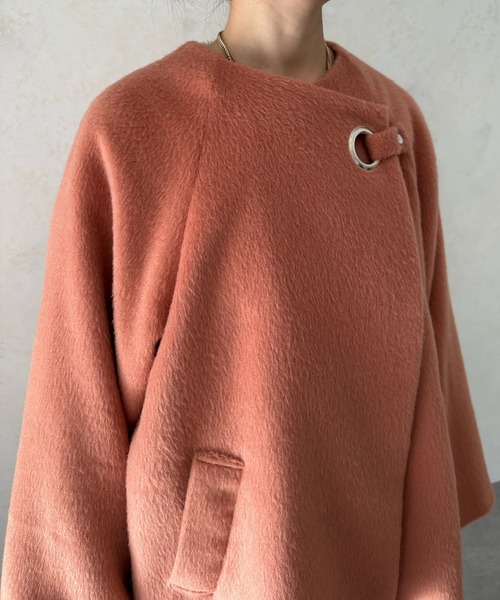 DouDou（ドゥドゥ） ノーカラージャケット FREE サーモンピンク