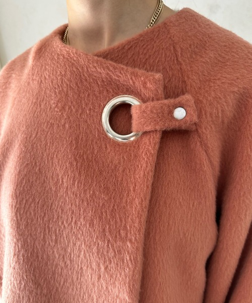 DouDou（ドゥドゥ） ノーカラージャケット FREE サーモンピンク