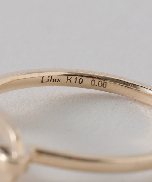 Lilas 指輪 リング オーバルモチーフ*ダイヤリング K10 レディース