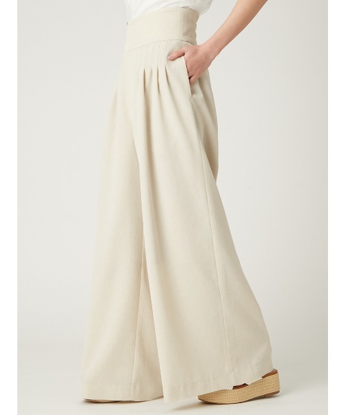 【FRAY I.D】フレイアイディー（0）無地 麻 ワイド ガウチョパンツ FRAY I.D ＼SALE60%OFF／1〜3日以内に発送/FRAY フレイ