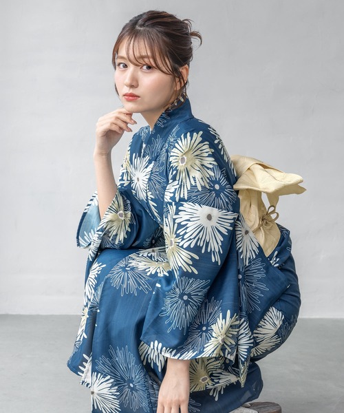 早い者勝ち！完売品！【floro by SOUBIEN】セパレート浴衣3点セット セール】floroセパレート浴衣3点セット （上着＋巻スカート＋帯