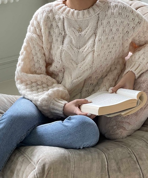 「VitaFelice」 「aroco」長袖ニット FREE アイボリー レディース_画像7