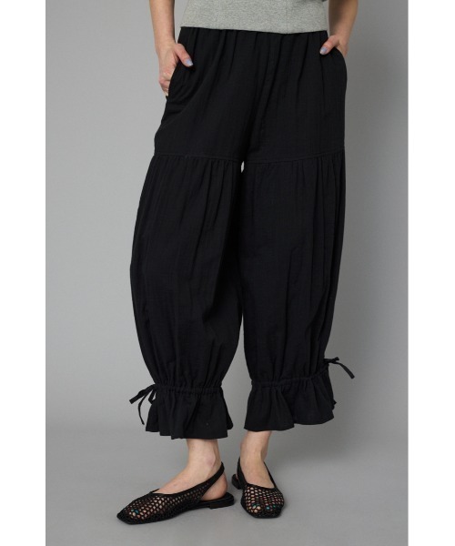 【美鬼　☆様お取置き】ゆったりシルエット ダブルガーゼ サルエルパンツ ブラック HeRIN.CYE パンツ Double gauze pants ダブルガーゼパンツ レディース