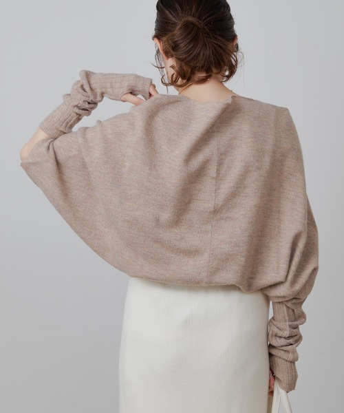 「PUAL CE CIN」 ドルマンスリーブニット FREE チャコールグレー レディース_画像9