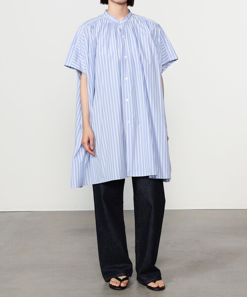 ✨️美品✨️ハバーサックギャザーフレンチシャツ  ブルー系 ✨️美品✨️ハバーサックギャザーフレンチシャツ ブルー系