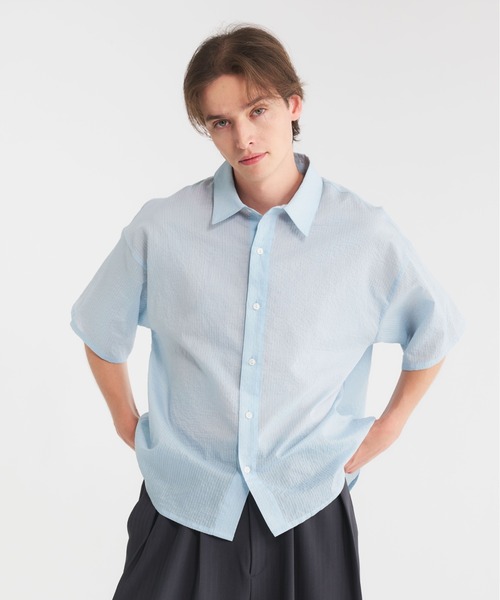 Regen Glanz シャツ striped sheer shirt/ストライプシアー